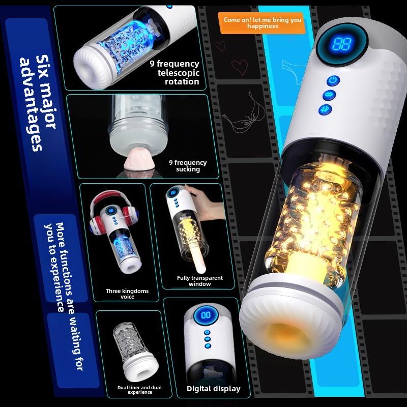 Kapslový masturbátor Automatický zatahovací rotující sací Pánský masturbační trenažér Produkty pro dospělý sex