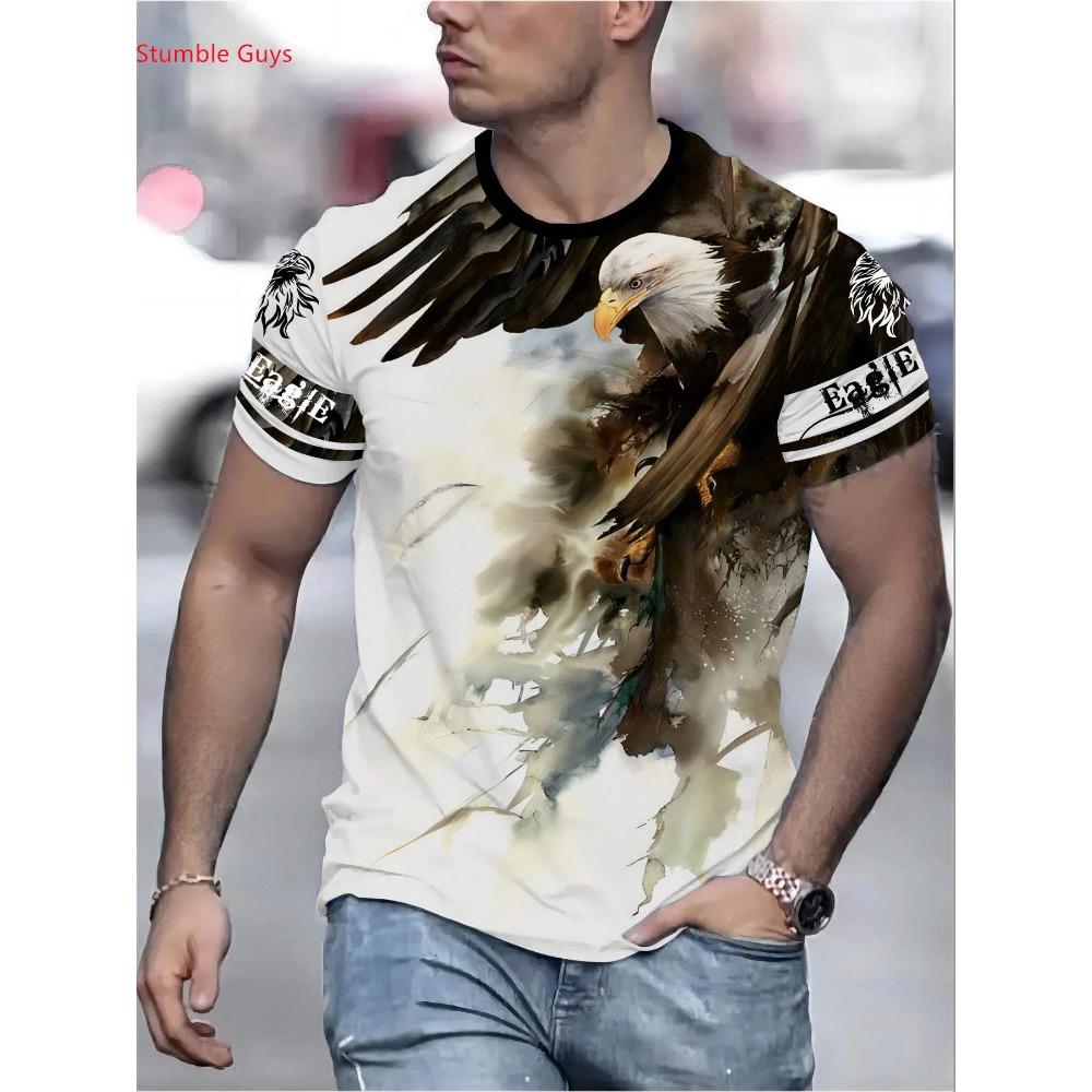 Casual Breathable Printed Men s T-shirt Summer Fashion Short Sleeve 2XS