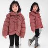 Checkered Retro Down Jacket Girls Fashionable Casual Cotton Coat Little Girl