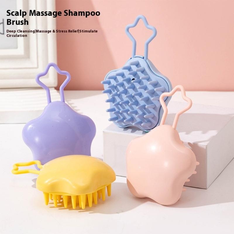 Wet and Dry Shampoo Brush Bath Shower Brush Silicone Head Scalp Massage Comb Hair Washing Comb for Men and Women
