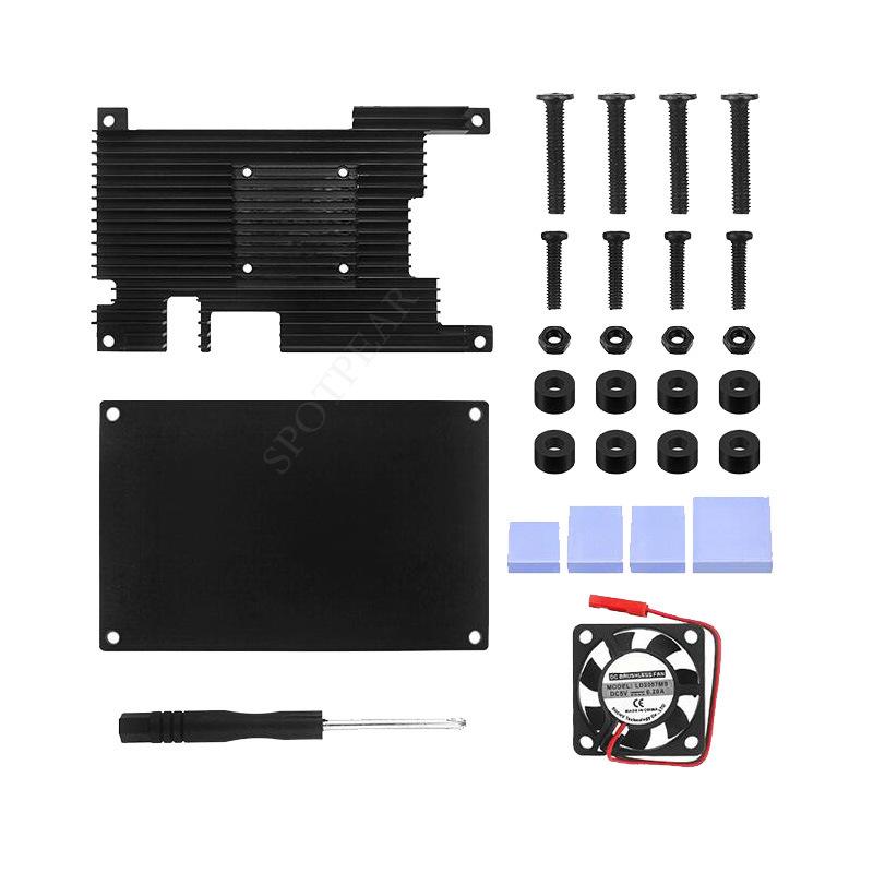 Orange Pi 5/5B Aluminum Case with Cooling Fan