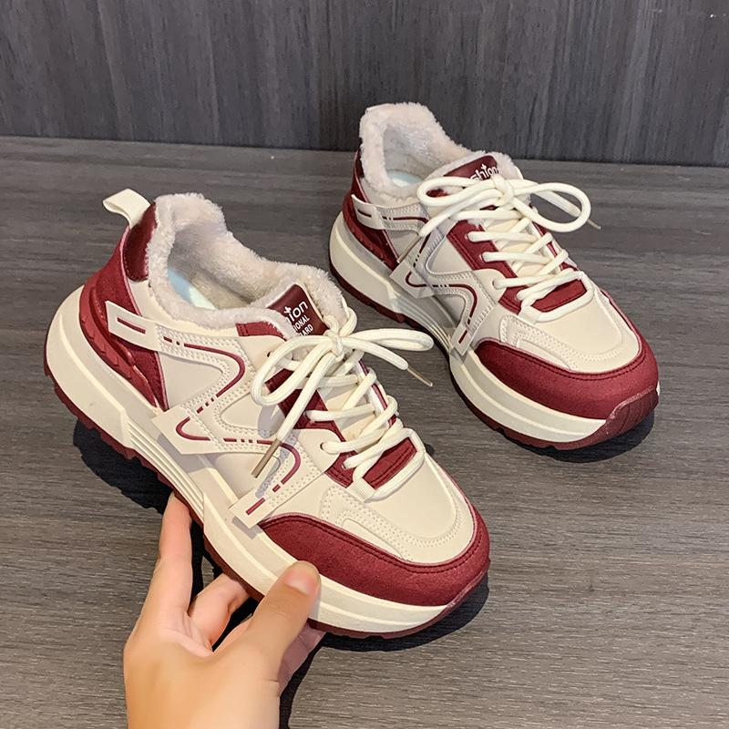 

Is the new velvet dad shoes women s winter student sports thick sole warm casual F- 35