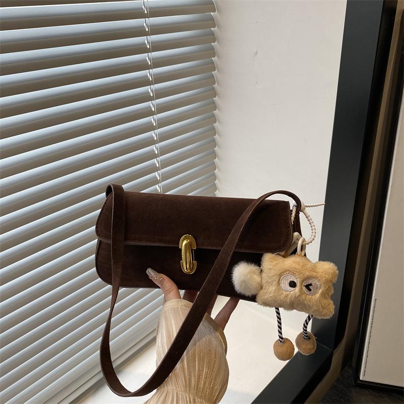 Premium suede underarm bag women's bag 2025 new trendy fashion versatile baguette bag shoulder handbag bag