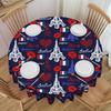 Round France Paris Eiffel Tower Tablecloth Waterproof Oil-Proof Table Cover 60 Inch Table Cloth