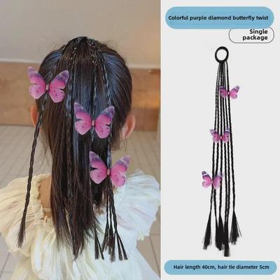 Set di Accessori per Capelli Trecciati per Bambini: Parrucca Treccia Twist, Elastici, Cerchietto con Fiocco, Anelli per Coda di Cavallo Alta per Bambine