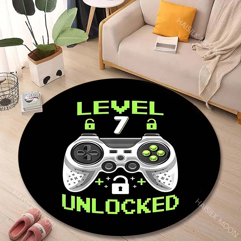 Multiple Sizes Game controller Print Round Rugs for Living Room Bedroom Floor Mats Kids Room Household Carpet Home Decor