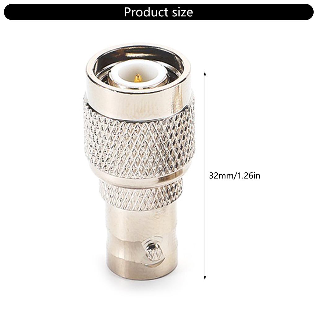 Metal Connector TNC Male To BNC Female Converter RF Coaxial Adapter Silver for Laboratory and DIY Electronic Projects