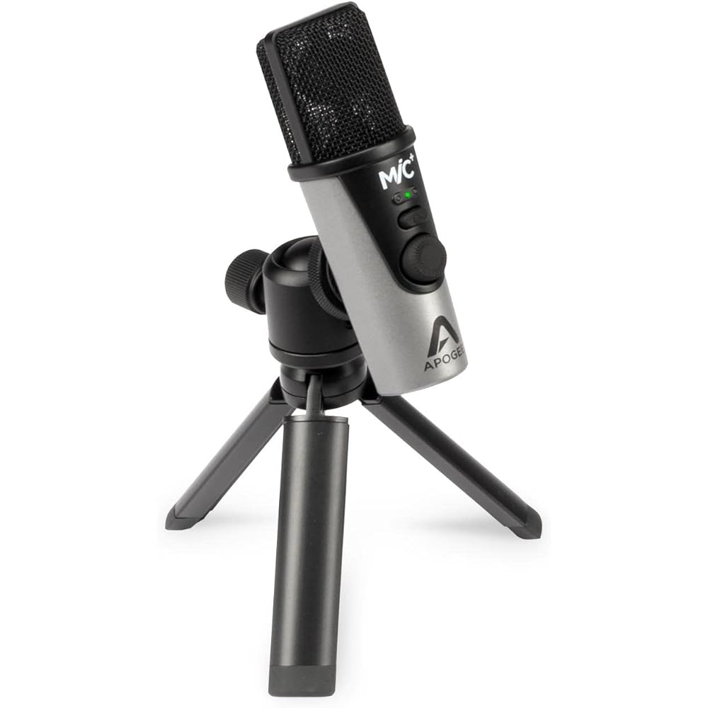 

Apogee MiC Plus USB Microphone 24bit/96kHz Type-C Type-A Lightning with Stand for iOS Mac Windows Vocal Recording