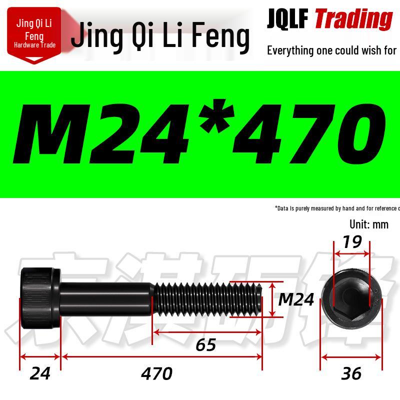 M20-M27 High Strength Blackened Hex Socket Head Cap Screw with Knurled Cylindrical Half Thread