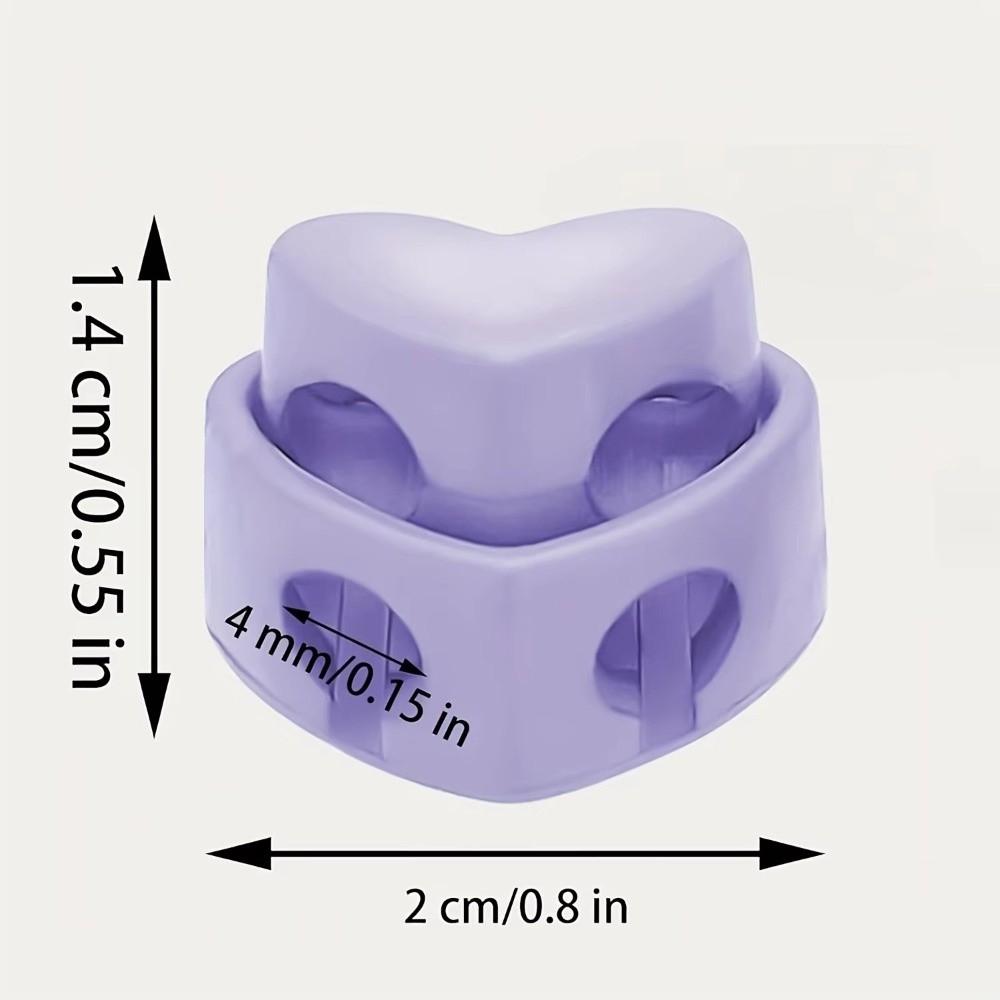Spring Toggle Needle Protectors Cord Locks Rope Stopper Knitting Needle Protectors Colorful Heart-Shaped Stitch Stopper