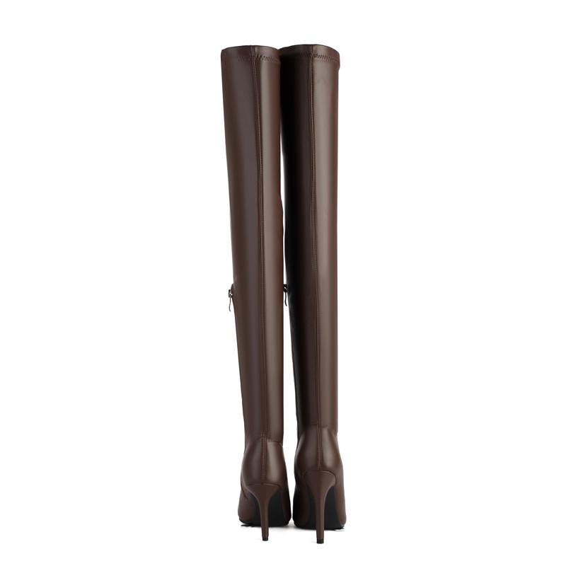 Women's High Heel Boots Autumn and Winter New Pointy Thin Heels Sexy Over the Knee Boots Large Size Women's Shoes