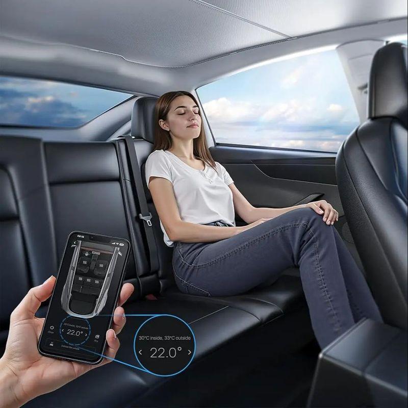 Pare-soleil pour Tesla Model Y 2026 Modèle Juniper Model 3 Highland Ventouse Magnétique Pare-soleil Toit Ouvrant Garder au Frais Isolation Thermique