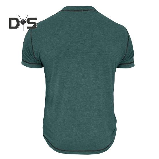 Pánské tričko s náprsní kapsou Kulatý výstřih Límec na knoflíčky Tričko s krátkým rukávem Ležérní letní top pro domov, posilovnu, streetové nošení