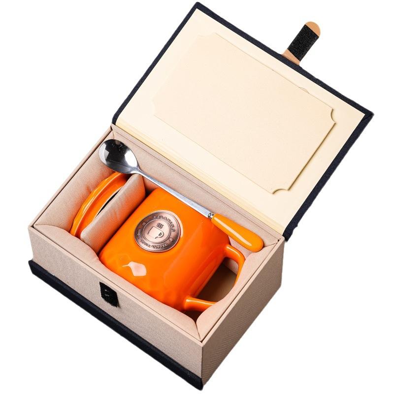 Original Get Bronze Cup Ceramic Cup Coffee Cup Gift Box Set Cup Water Cup Engraving