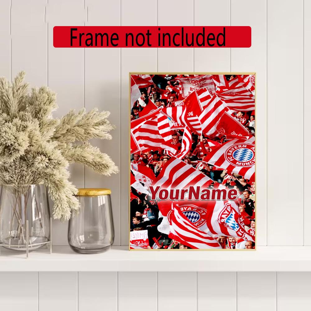 Fc Bayern Mnchen Customize Your Name Diamond Painting Round Diamond Diy Frameless Holiday Artwork Suitable For Home Office Wall Decoration
