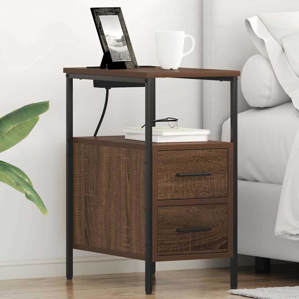 Nightstand Set 2 pcs Brown Oak Look 30 x 48 x 61 cm