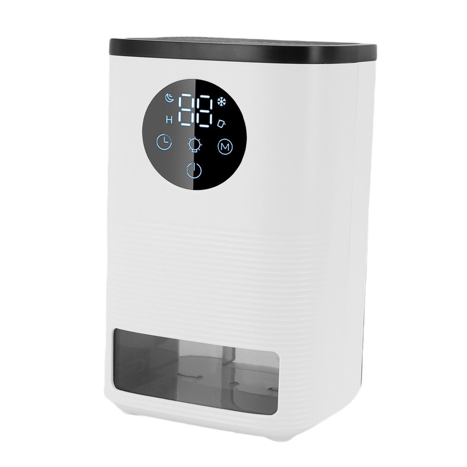 

Осушитель воздуха Белый 1400 мл Автоматическое отключение Тихий настольный осушитель воздуха с таймером Светодиодная подсветка Спящий режим для маленьких комнат