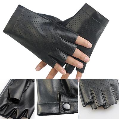 Men's Leather Half Finger Gloves