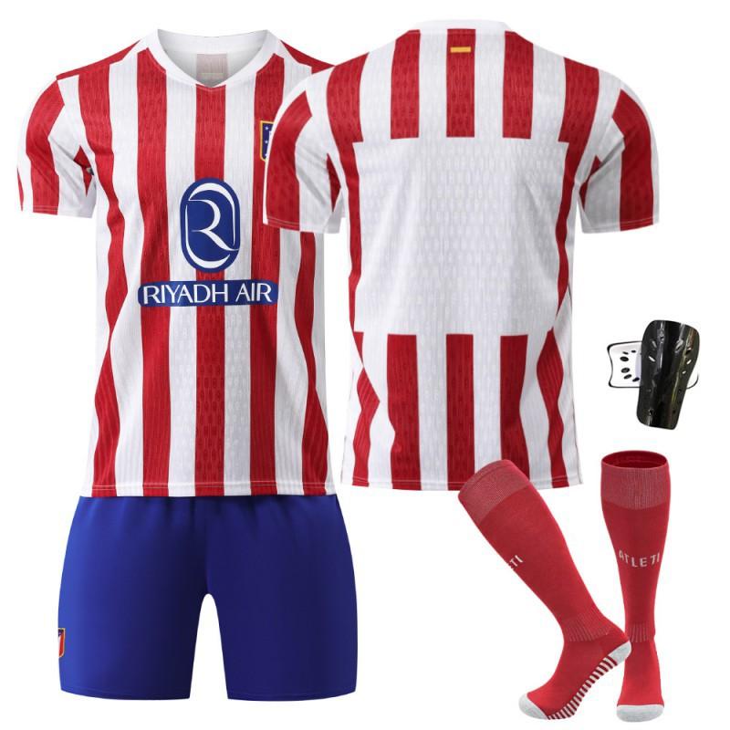 2025-26 Atletico Madrid Domicile N°. 7 Maillot Gretzman Vêtements pour enfants Ensemble d'uniforme de football 19 Alvarez
