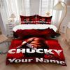 Deadly Doll Bloody Knife Bedding Set Personalized Washable Custom 3Pcs Duvet Cover Pillowcases Soft Microfiber Home Bedroom Gift
