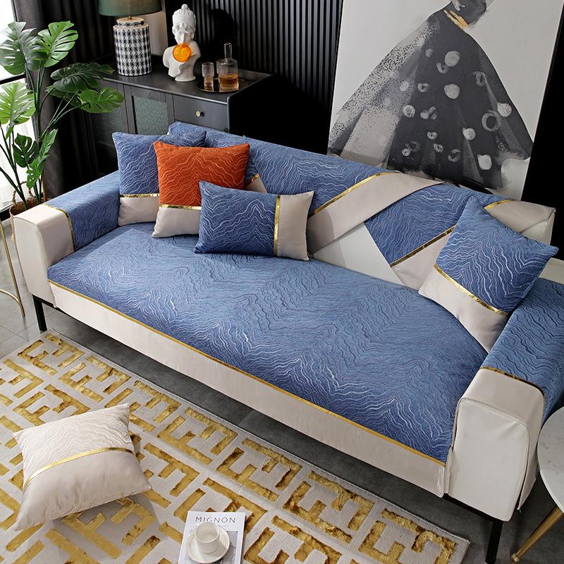 Nordic Chenille Sofa Cushion Four Seasons Universal Light Luxury Non-Slip Modern Simple Fabric Sofa Cushion Towel Backrest