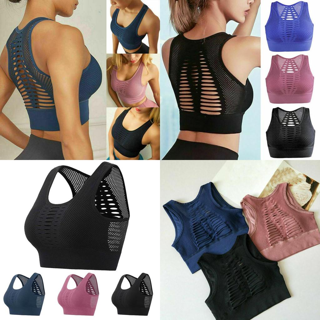 Women's Ultra-light Breathable Mesh Padded Sports Bra For Gym And Yoga Activities