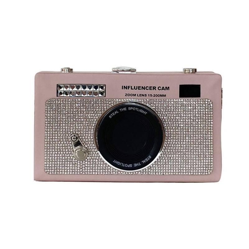 

Сумка в форме фотоаппарата Вечерняя сумочка Сумка через плечо PU Сумки кроссбоди для женщин Идеально подходит для любого случая розовый