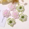 5pcs Beaded Hollow Camellia Flower Patch DIY Chest Flower Shoe Buckle Bag Accessories Parches Bordados Para Ropa