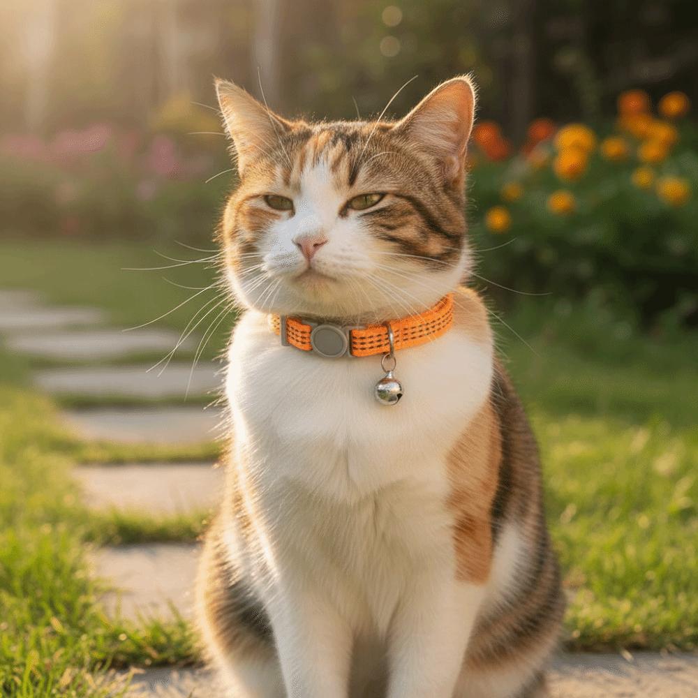 5PCS/SET Nylon Reflective Cat Collars Portable Adjustable Cat Collar Pet Collars Outdoor