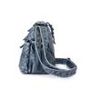 Vintage-Schultertasche aus Denim mit mehreren Reißverschlusstaschen und verstellbarem Riemen. Hochwertige Damen-Tragetasche/Umhängetasche.