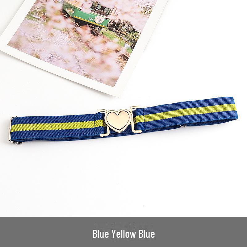 Unisex Adjustable Elastic Braided Canvas Belt with Alloy Buckle
