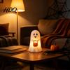 Ghost Festival Party Favors Cute Holding Pumpkin Bucket Table Lamp Halloween Spooky Bedside Reusable Holiday Decorations Small LED Night Light