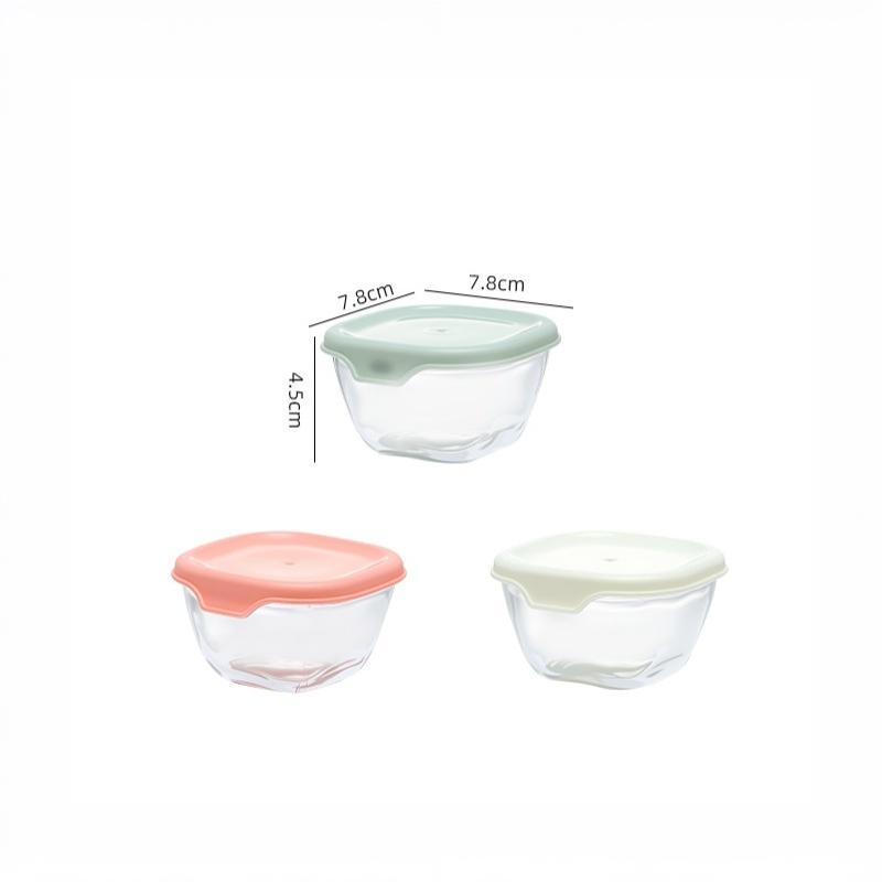 1 Stück kleine Glasschale mit Deckel Klarer Glasbehälter Stapelbar Für Desserts Puddings Saucen Dips Nüsse Haferflocken Süßigkeiten Süßigkeiten