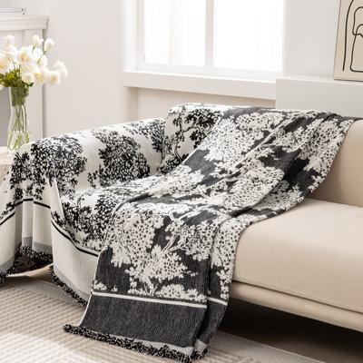 Telo per divano jacquard in ciniglia bianco e nero quattro stagioni universale telo copridivano intero avvolgente copri copridivano cuscino per divano a copertura totale