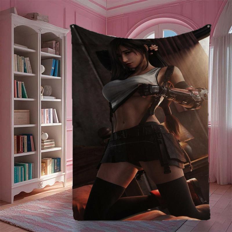

Anime Tifastyle pattern Flannel printed blanket suitable for all seasons suitable for living room office sofa and travel 75x100cm