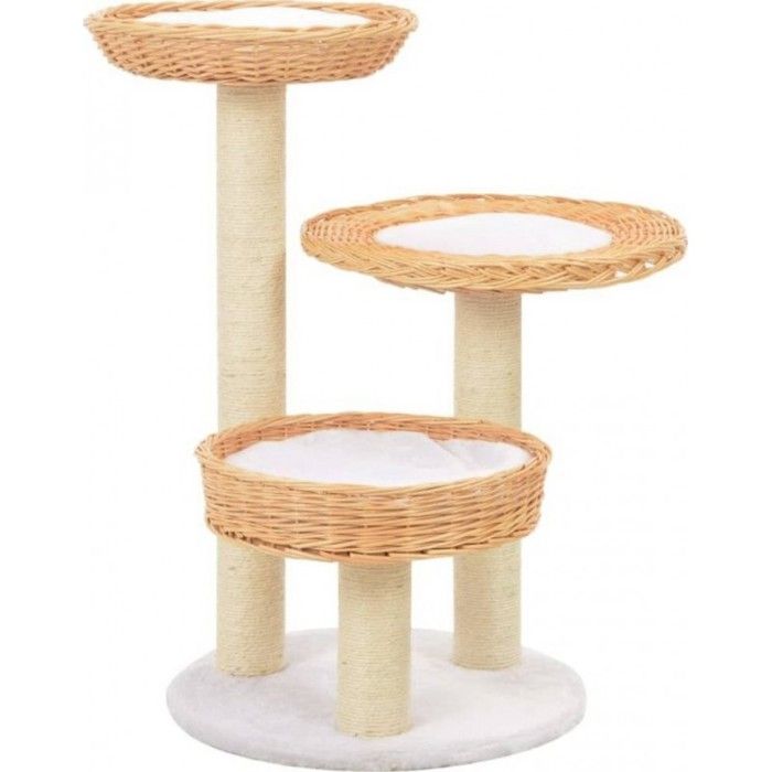 VidaXL Arbre à chat avec griffoir en sisal Naturel Bois de saule
