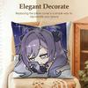 Keqing Cute Genshin Impact Cushion Cover Natural Linen Organic Fabric Double-Sided Printing Sofa Home Decor Gift Pillow Case