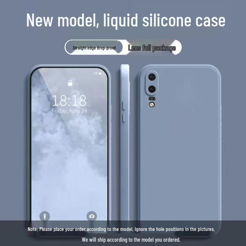 

Huawei P20 Liquid Silicone Phone Case - Full Coverage, Drop Protection, Solid Color, Skin-Friendly, High-End Design Huawei P20 шифер серый