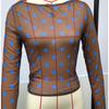 Leopard Polka Dot T-Shirt Transparent Y2k Crop Top Breathable Long Sleeve T-Shirt  Date Night