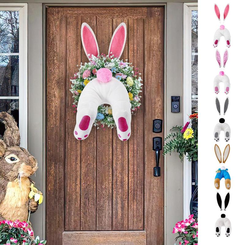 2025New Easter Bunny Butt Wreath Kit Wall Oranments Happy Easter Rabbit Home Party Creative Garland Cartoon Bunny Butt Attachmen
