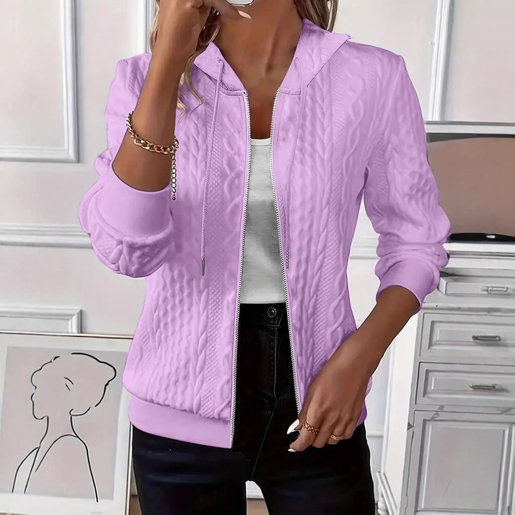 Damen Zip-Up Hoodie Lässig Langarm Locker Geschnittenes Sweatshirt Fleecejacke