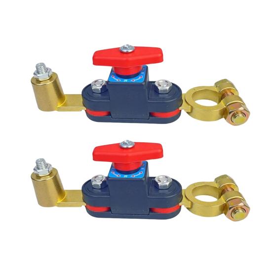 Car Battery Power Cut-Off Switch Breaker 12V/24V Battery Disconnect Switch Universal Power Cut Off with Rotating Terminals for Cars Trucks & Boats