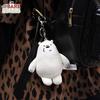 12cm Classic We Bare Bears Cartoon Plush Small Pendant Keychain School Bag Hanging Doll Ornament Christmas Birthday Gifts