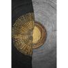 Black Gold Rough Organic Texture of Tree Rings Canvas Abstract Poster Wall Art Pictures Circle Line Paintings For Living Room