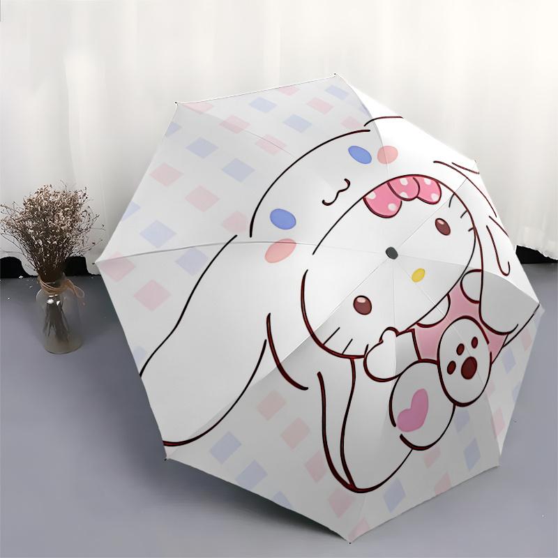 1pc Hello Kitty Automatic Opening/Closing Umbrella - Portable Three-Fold Design with 8-Bone Iron Frame, Outdoor, Gift for Fans, Travelers, Everyday Us