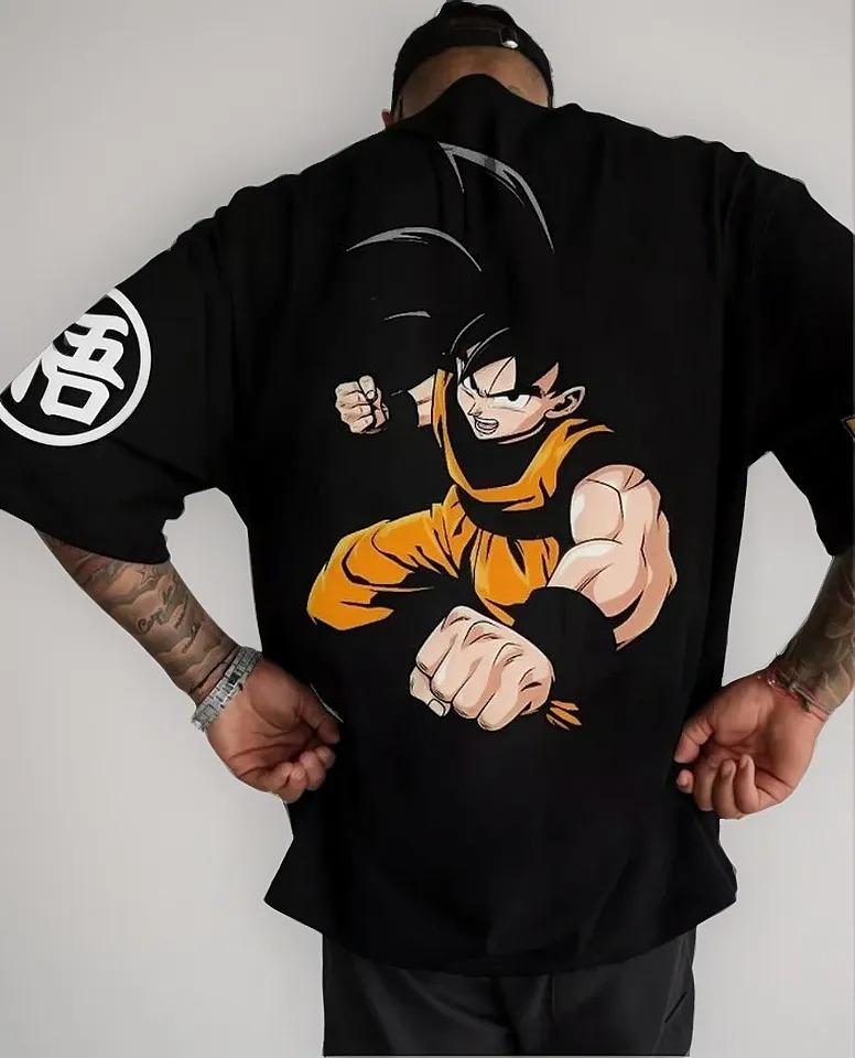 Camiseta Dragon Ball Oversize Y2k Hombre Mujer Street Wear Y2k Algodón Alta Calidad Manga Corta Cómoda Ropa Femenina Masculina