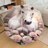 1PC Horse Flowers Automatic Open/Close Umbrella Compact Folding Umbrella with 8-Rib Shaft Lightweight Esign, Fashion Lovers1225A