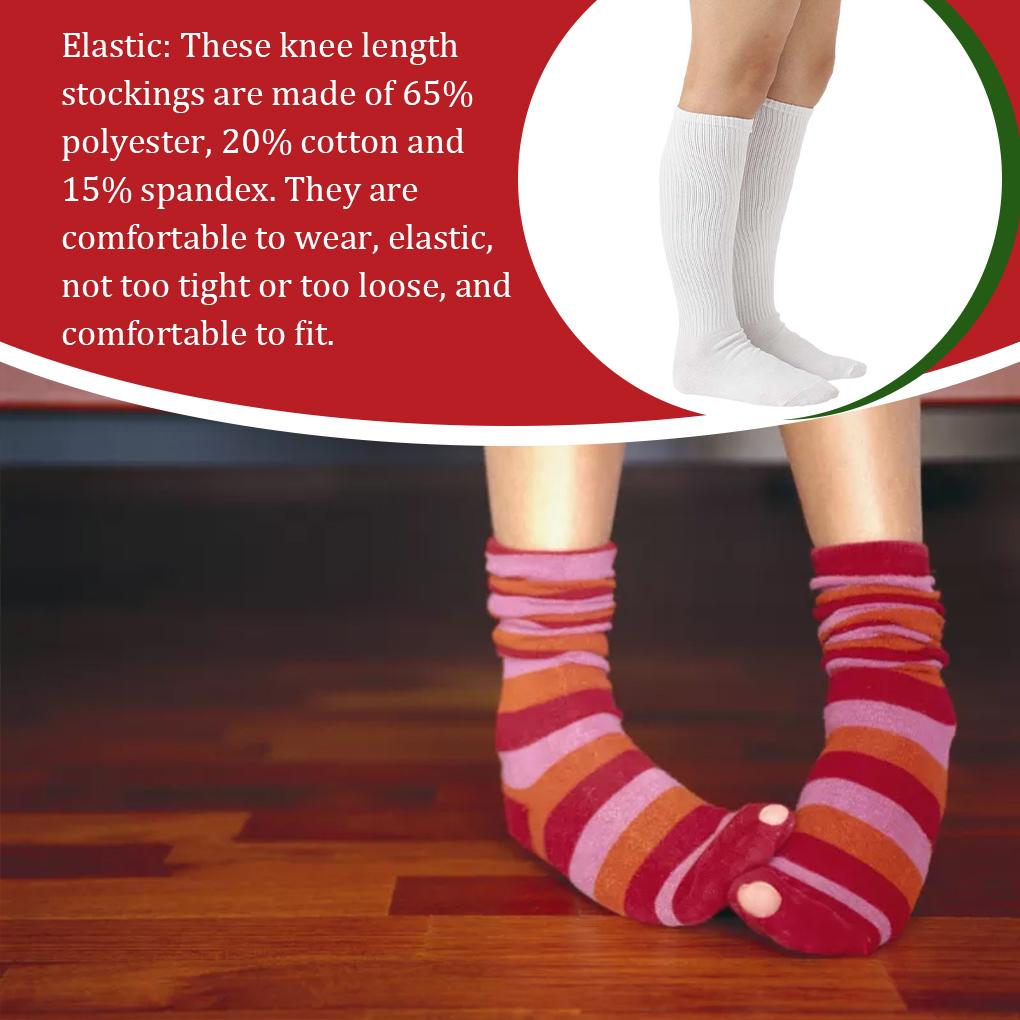 1 Pair Striped Valentine's Day Knee-high Rainbow Socks Breathability Unique Warm Non Slip Hose Stockings for Party Costume