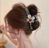 Iridescent Flower Hair Claw Clip for Women - Elegant Korean Style Bun Accessory 2026