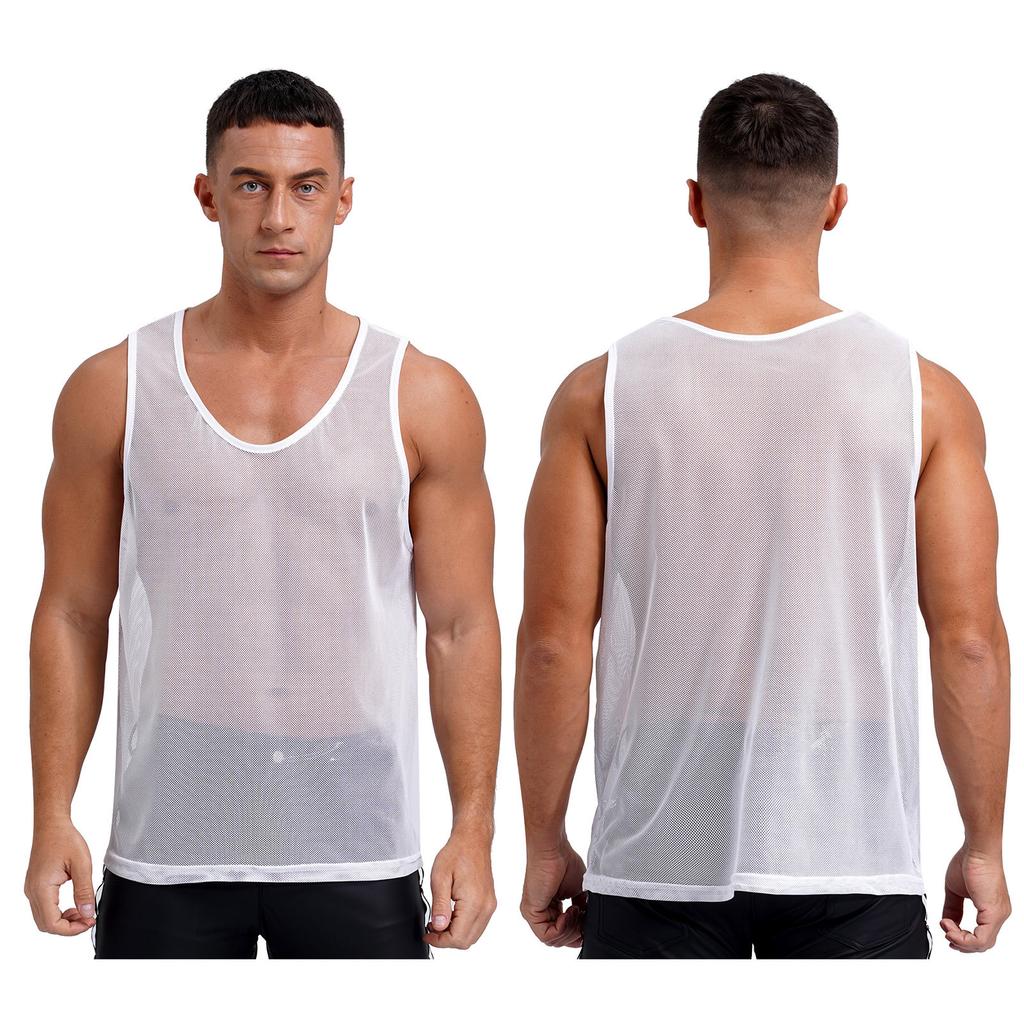 Gilet d'entraînement en maille ajourée pour homme Sport d'équipe Col rond Sans manches Débardeur Musculation Clubwear Tenue de plage